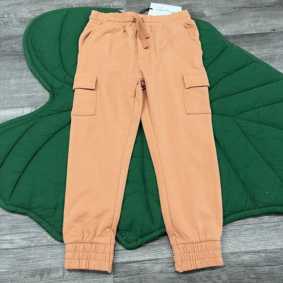 Miles The Label Kids Cargo Jogger Pants 5Y Cotton Blend Caramel Brown - Picture 1 of 4